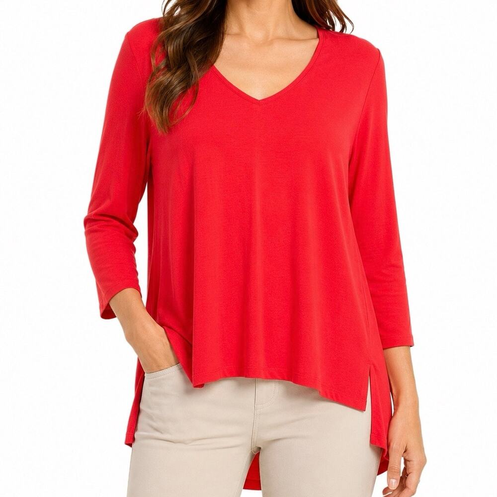 Habitat Sz Medium Coral Reddish/Pink Wearable Art Tropical Blouse Shirt Top